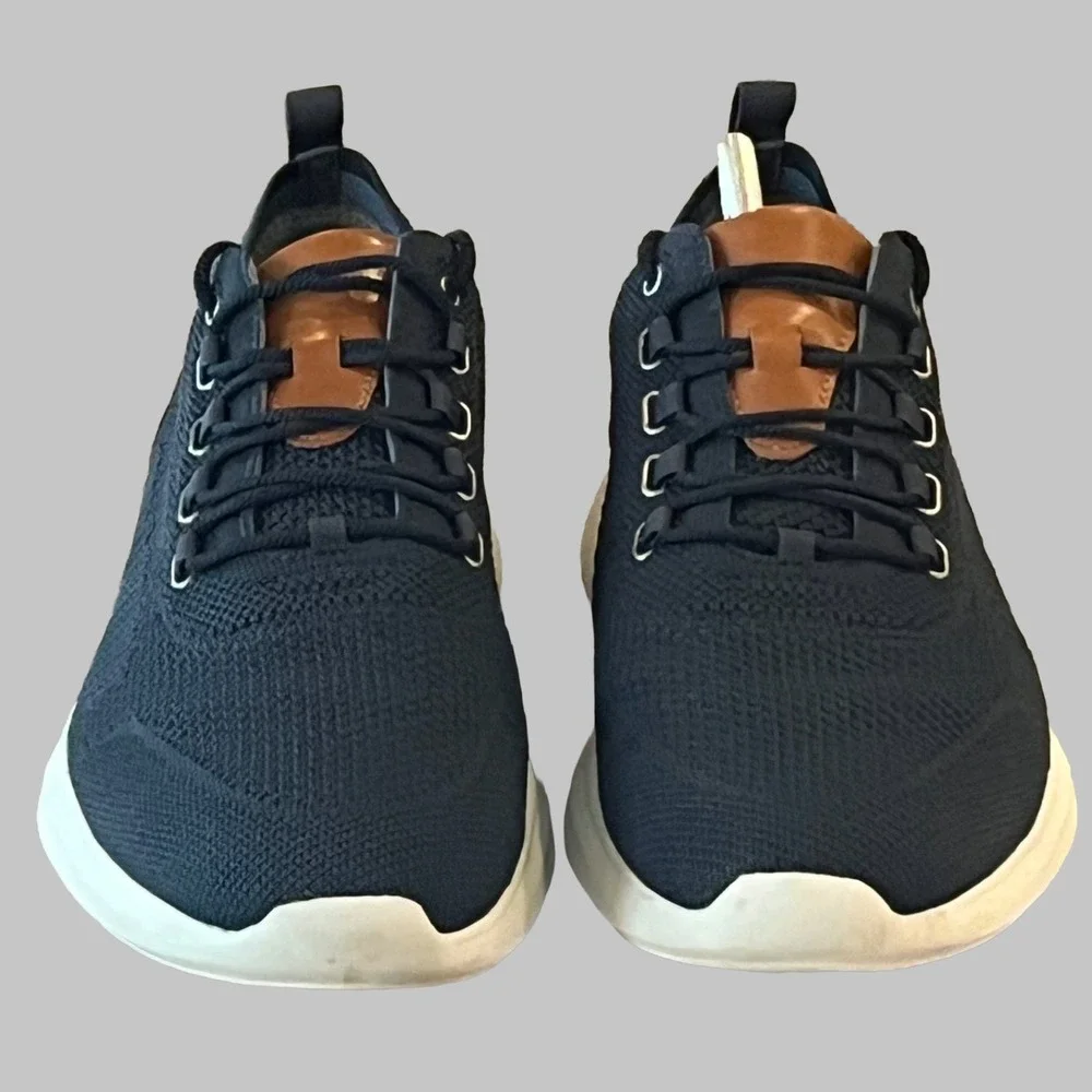 Johnston & Murphy Amherst Knit U-Throat Sneakers Mens 12 M Navy 25-3439
